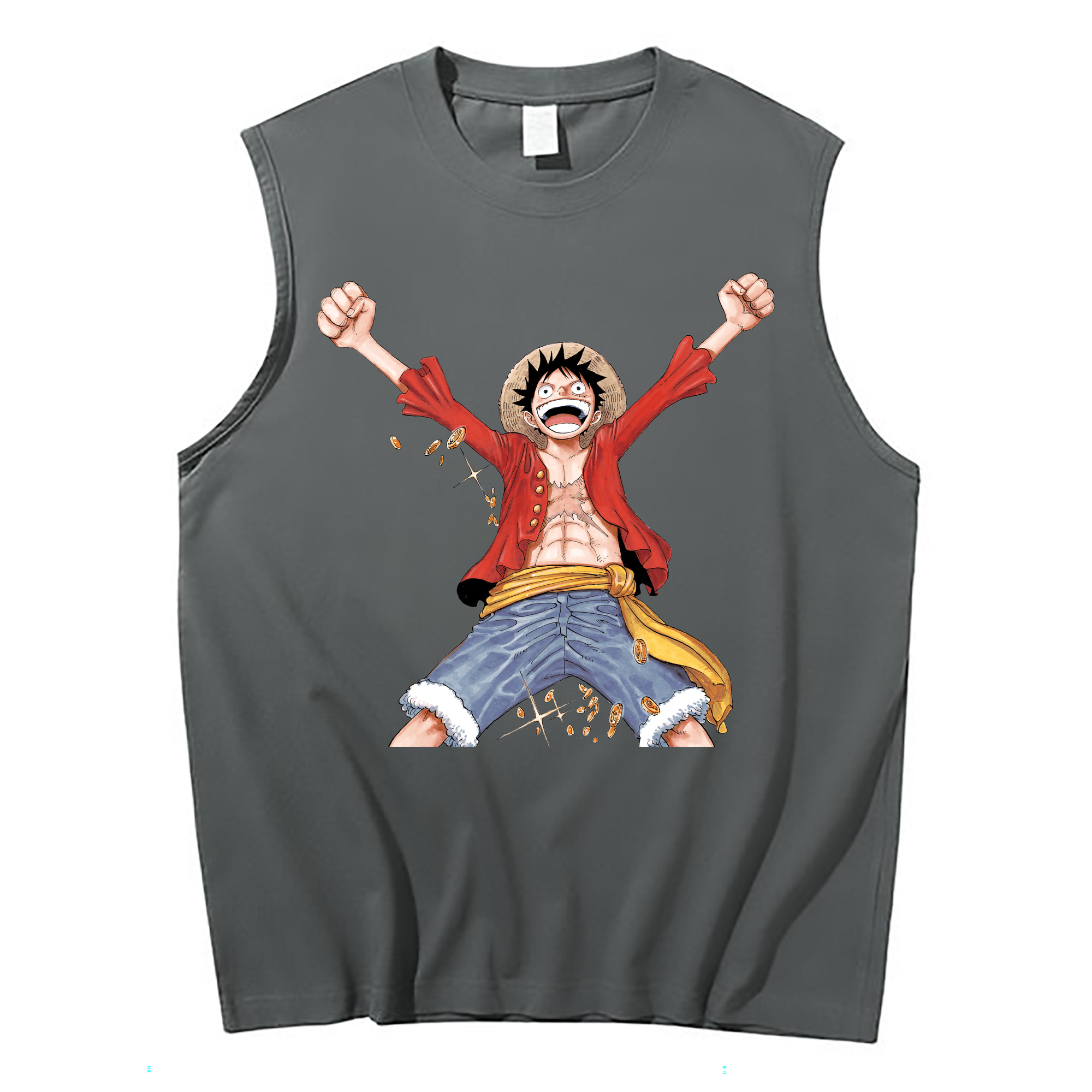ワンピース モンキー・D・ルフィ ONE PIECE Monkey D. Luffy コットン100％タンクトップ（フロントプリント）
